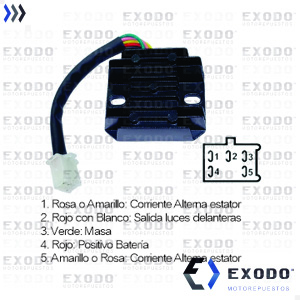 Imagen de REGULADOR DE VOLTAJE RX 150 5 Cables luz s/encendida (DZE) *