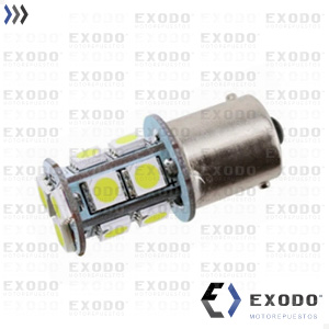 LED T20 13 SMD 2 POLOS PATA DESPAREJA (Roja) *
