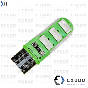LED T10 6 SMD SILICONADO (Verde) *