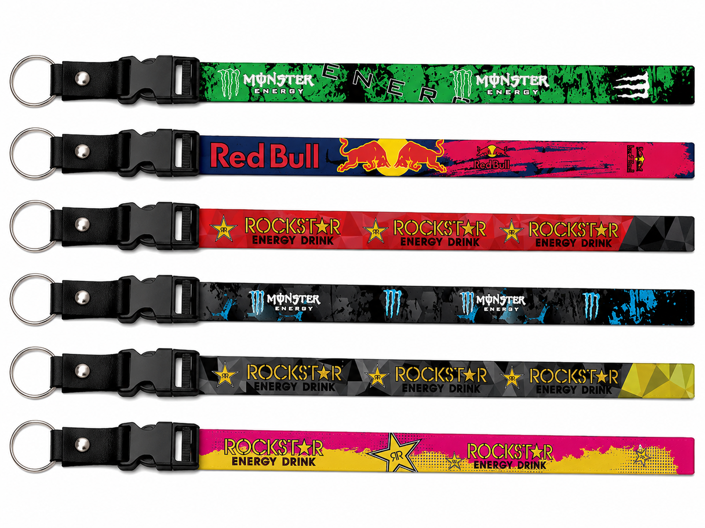 LLAVERO CINTA LARGO Monster / Red Bulls / Rockstar**